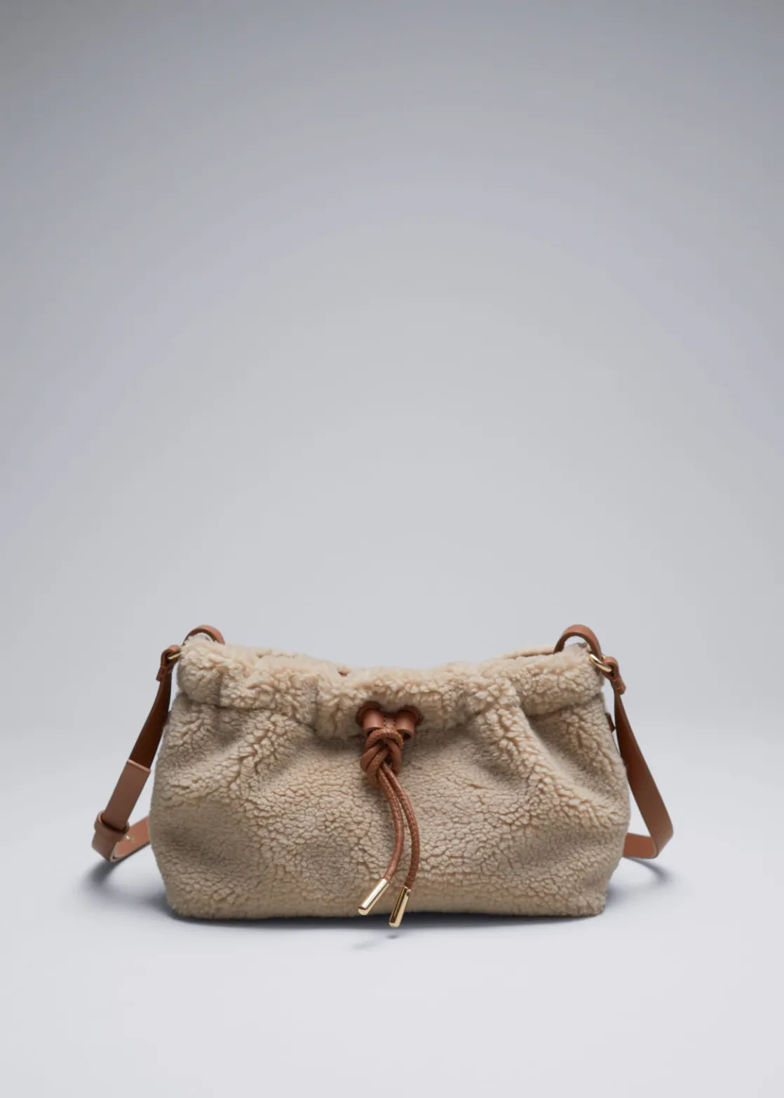 Leather-Trimmed Pile Bag