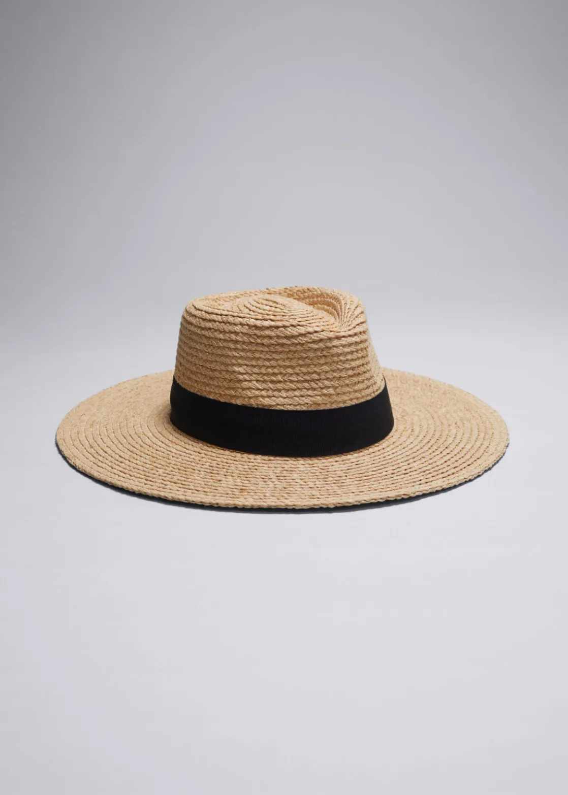 Grosgrain-Trimmed Straw Hat