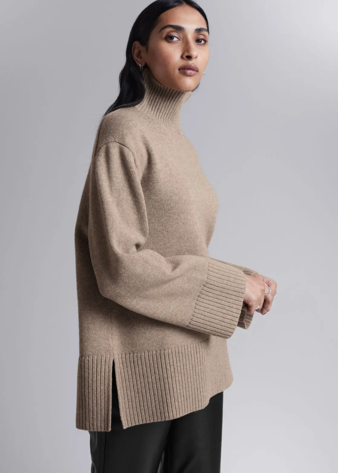 Oversized Turtleneck Merino Sweater