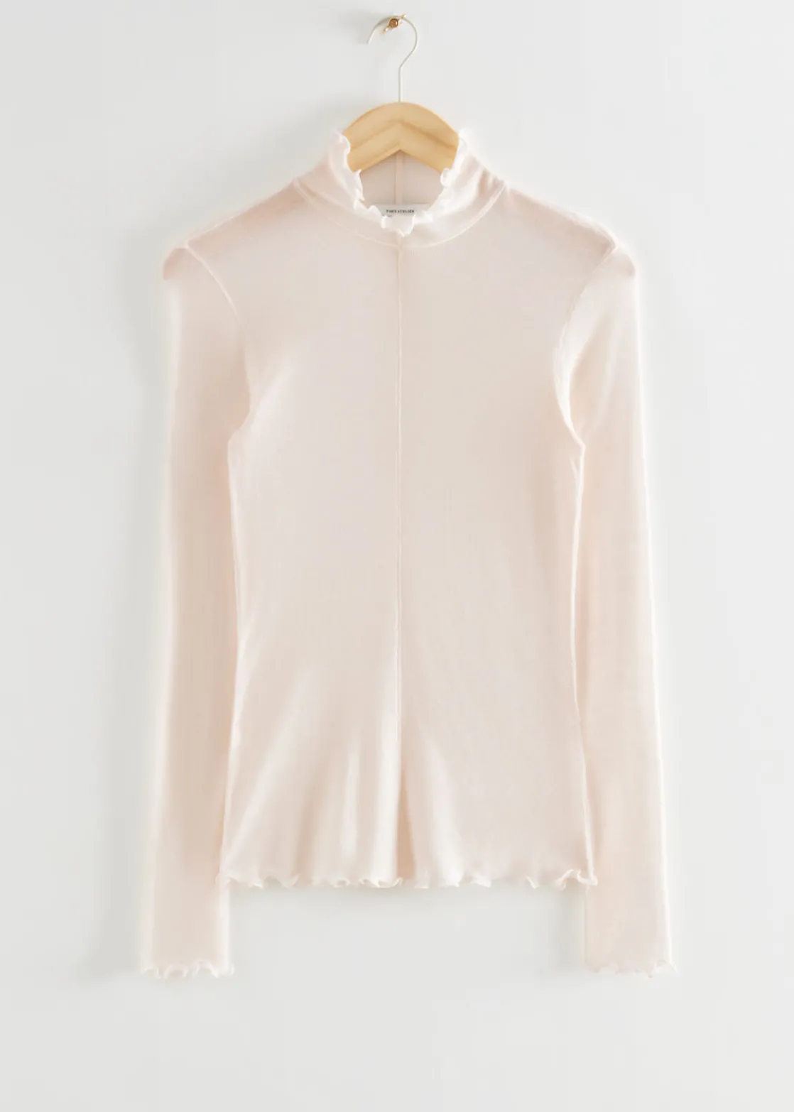 Frilled Tight Mock Neck Top