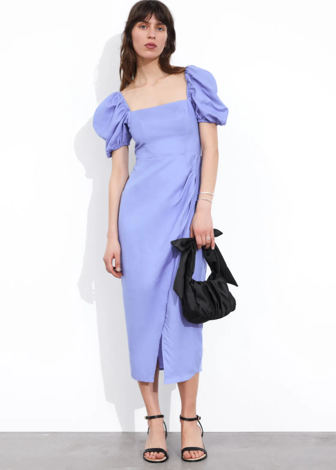 Fitted Puff Sleeve Dress