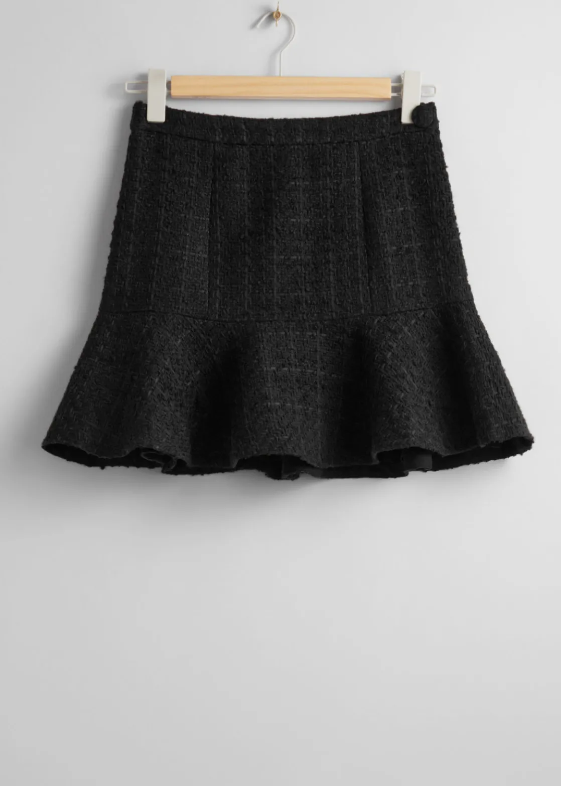 Ruffled Tweed Mini Skirt