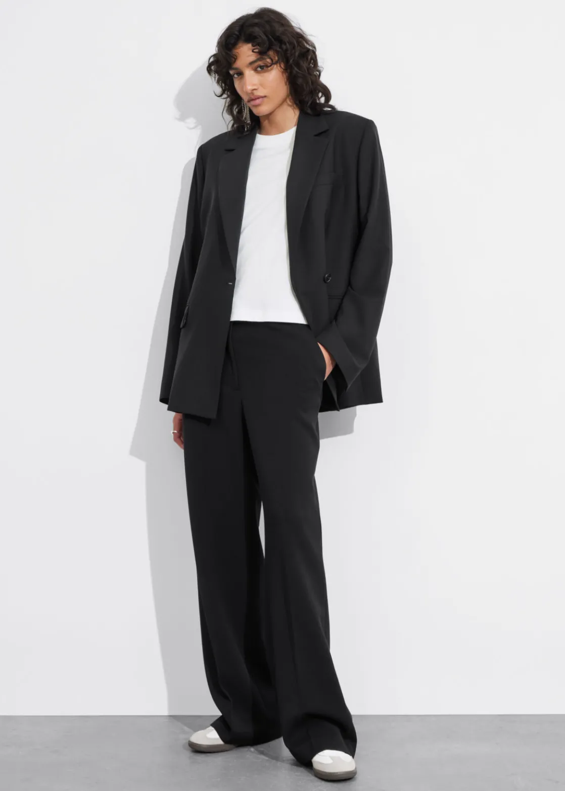 Wide Press-Crease Trousers