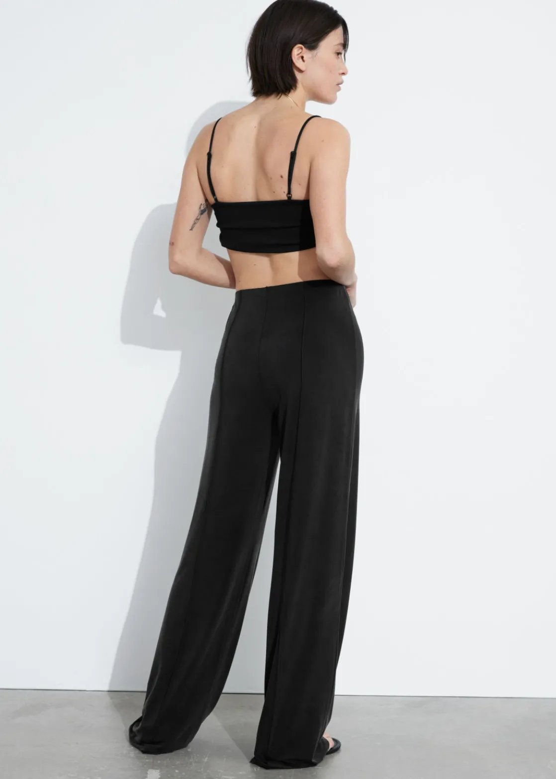 Cupro Pin Tuck Trousers