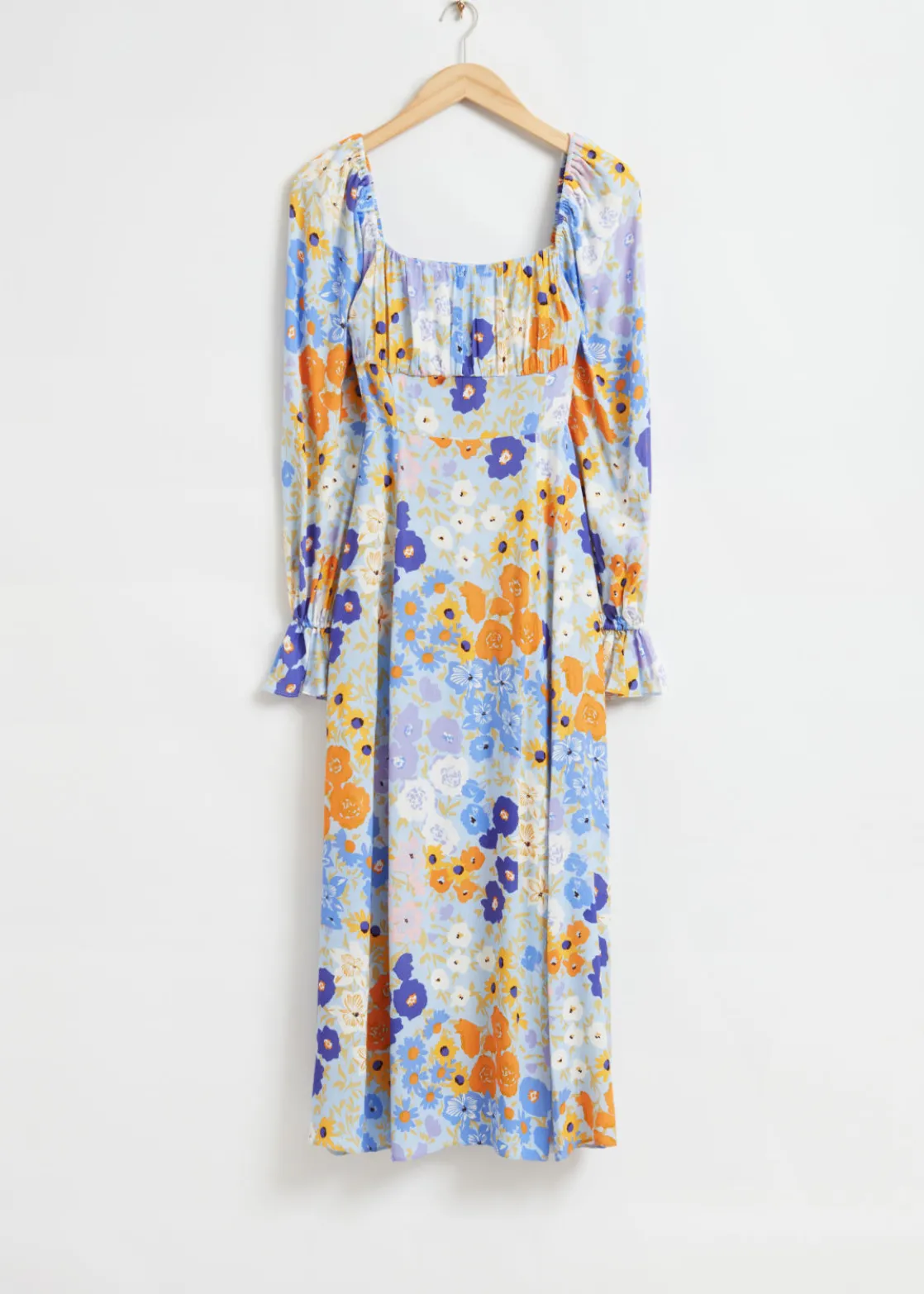 Relaxed Double-Puff Sleeve Dress