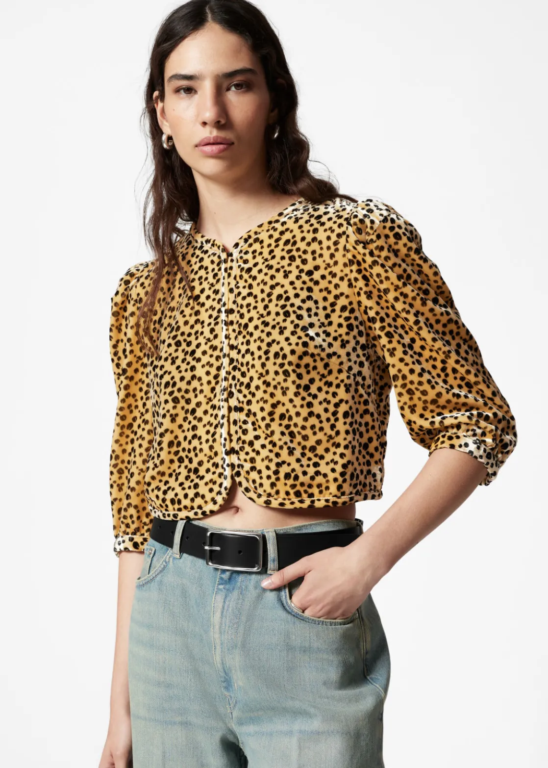 Velvet Cropped Blouse