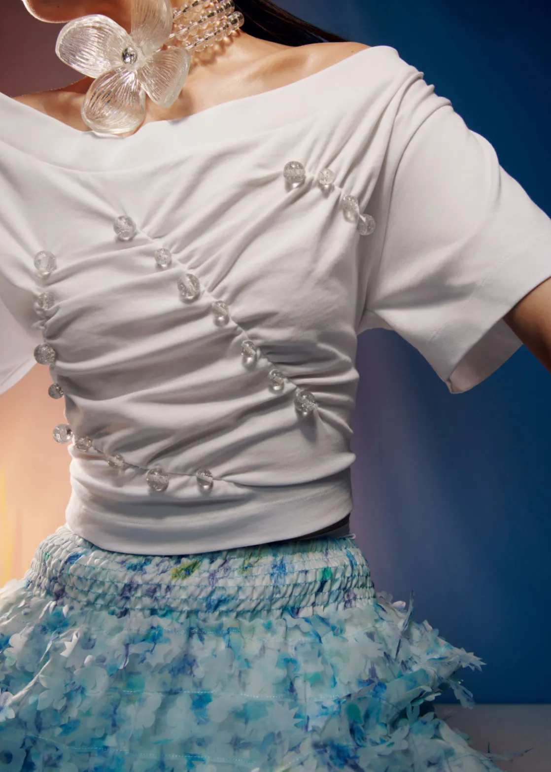 Beaded Off-Shoulder Top