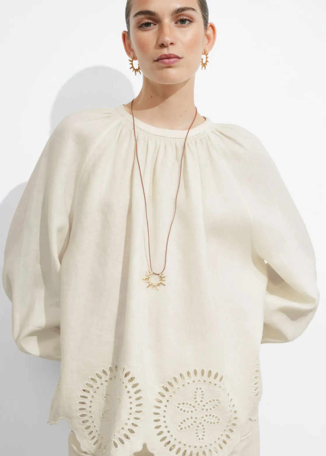 Open-Back Linen Blouse