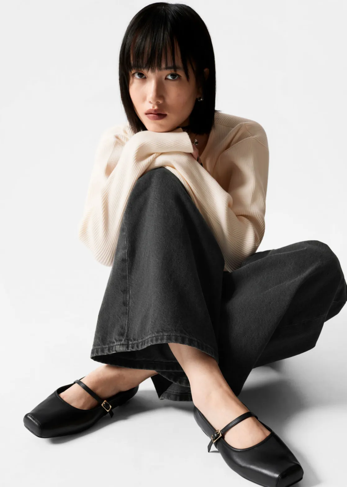 Square-Toe Ballet Flats