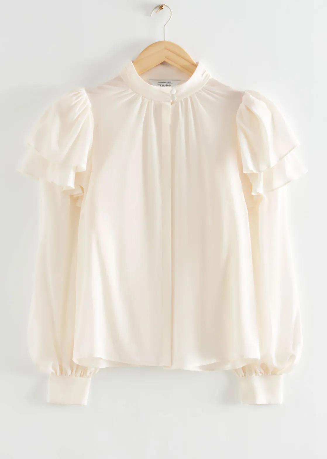 Mulberry Silk Layered Frilled Shirt