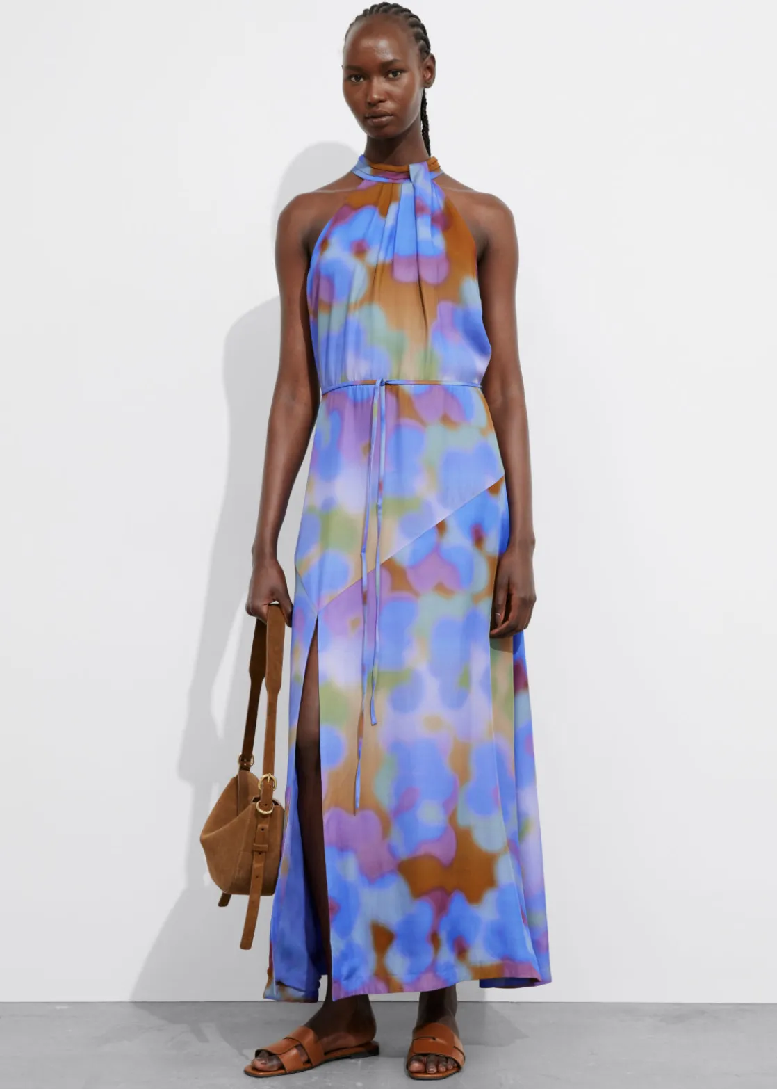Printed Halterneck Maxi Dress