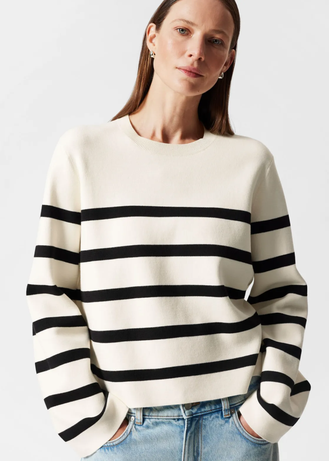 Wide-Sleeve Knit Sweater