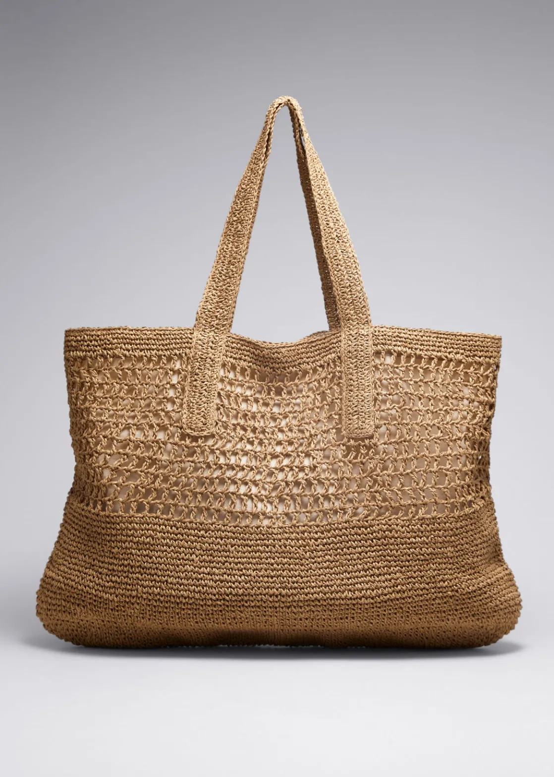 Large Crochet-Straw Tote