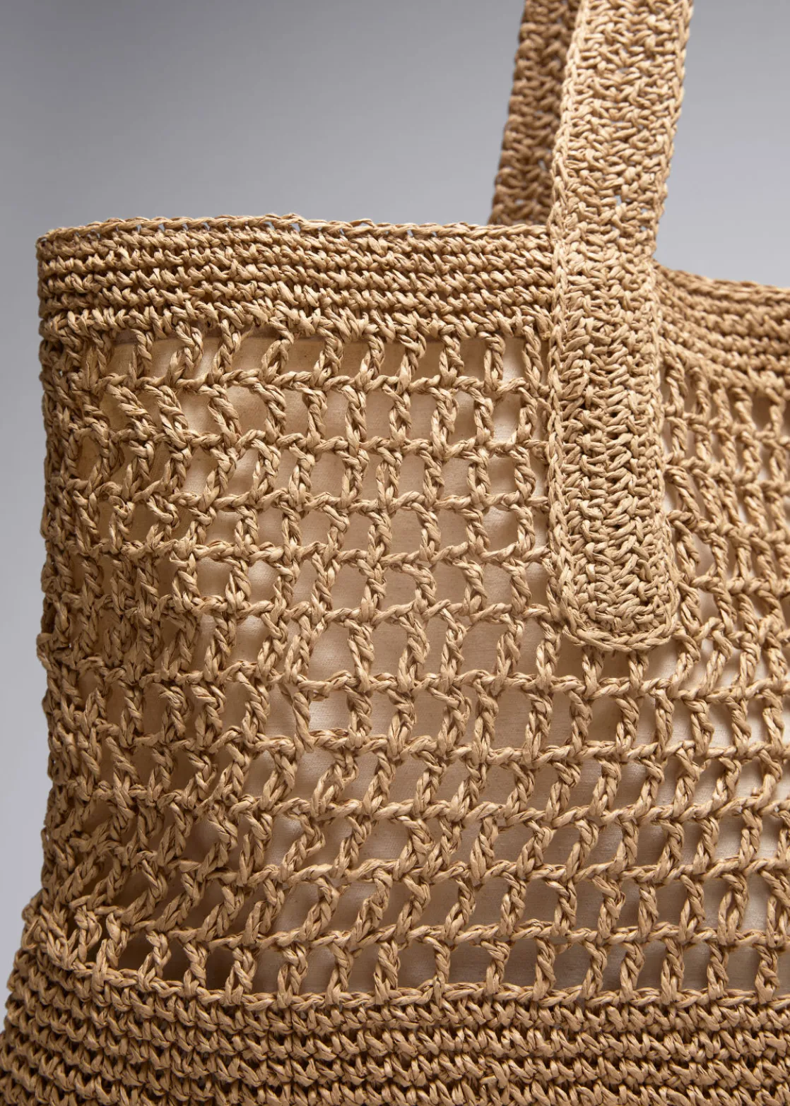 Large Crochet-Straw Tote