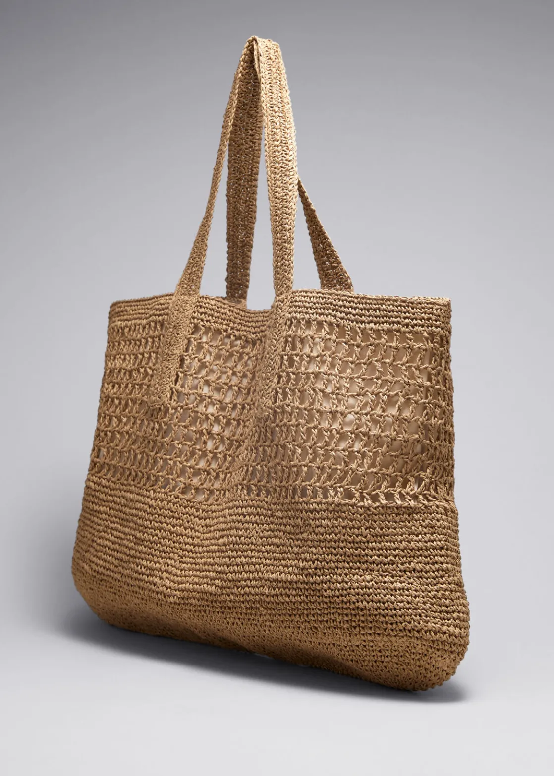 Large Crochet-Straw Tote