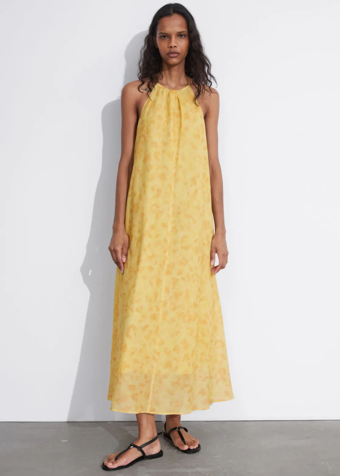 Sleeveless Halterneck Midi Dress