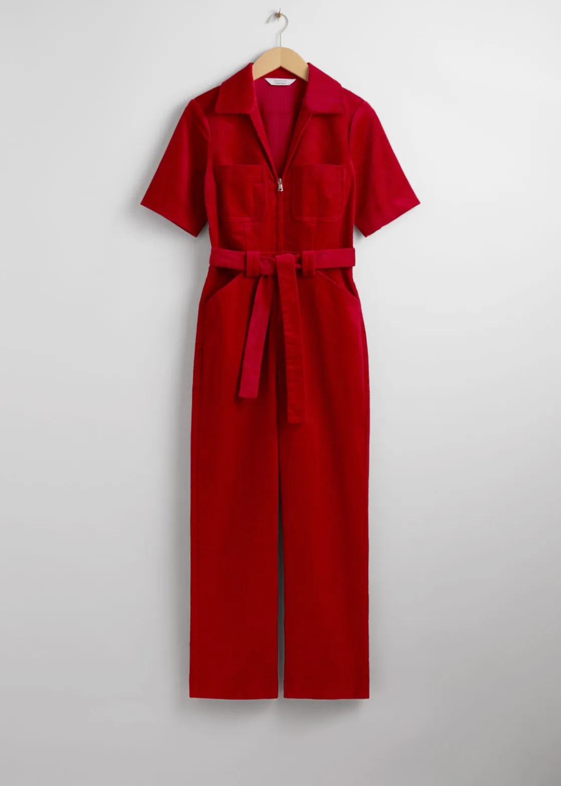 Belted Corduroy Jumpsuit