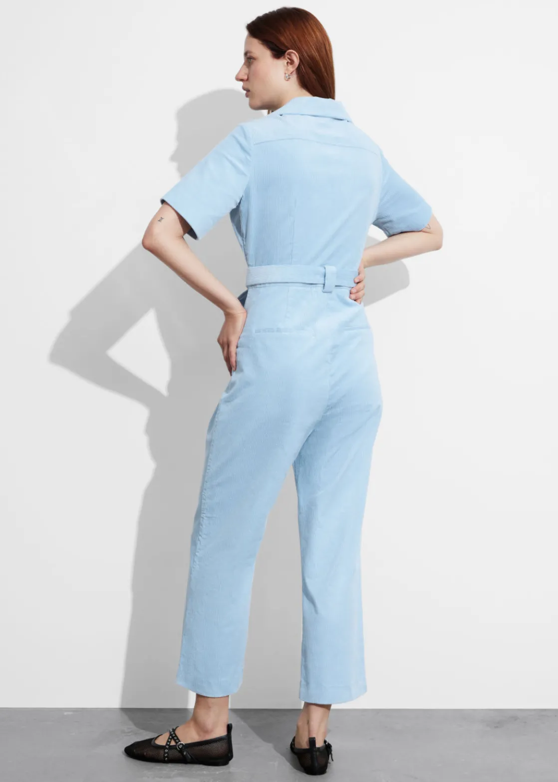 Belted Corduroy Jumpsuit