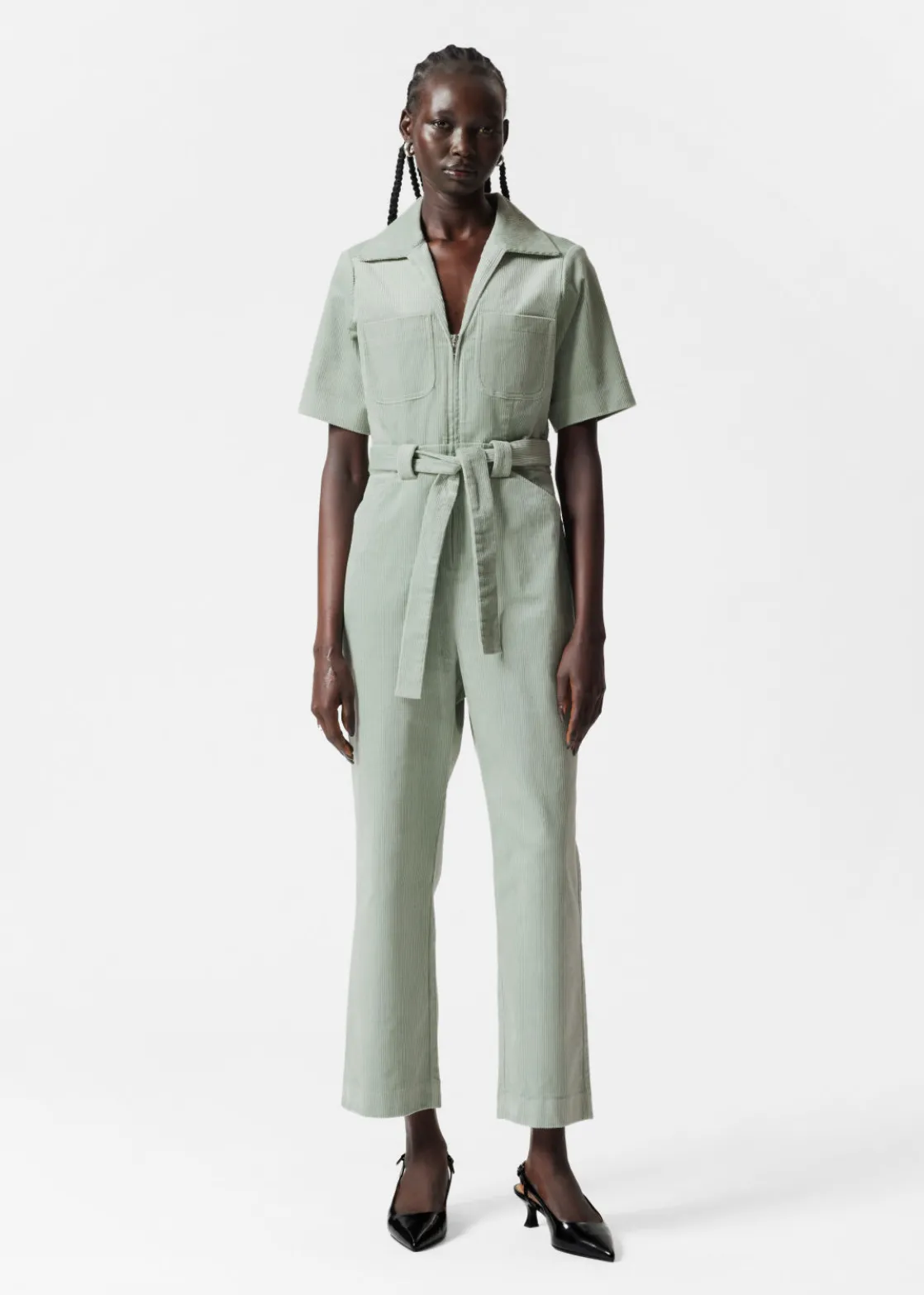 Belted Corduroy Jumpsuit