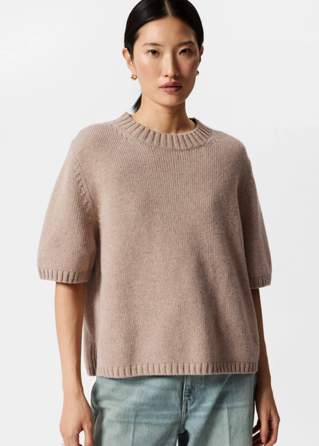 Cashmere-Blend Knit T-Shirt