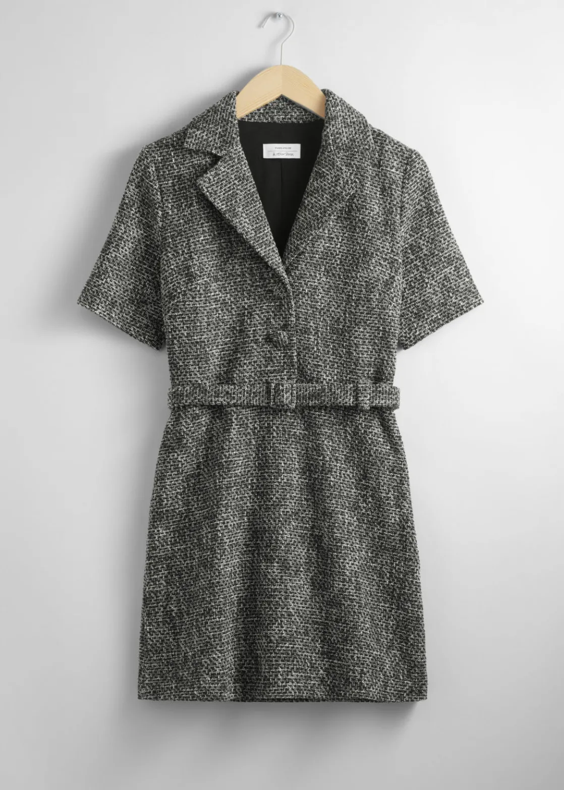 Belted Tweed Mini Dress