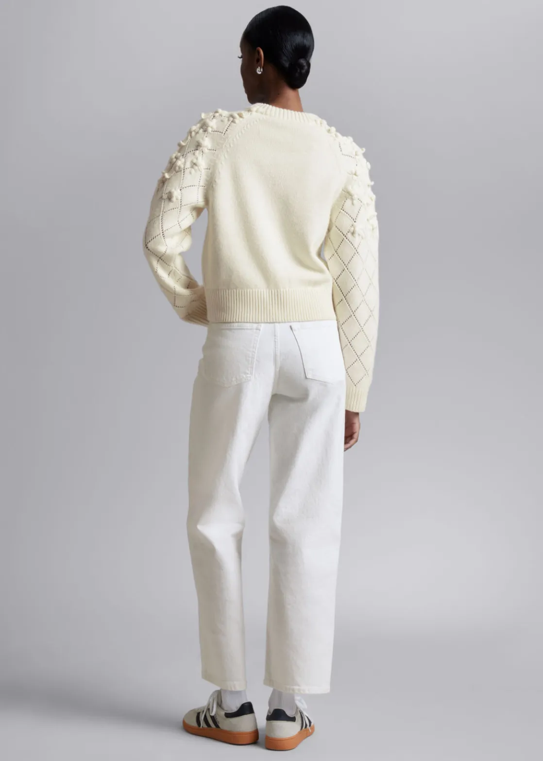 Floral-Appliqué Knit Sweater