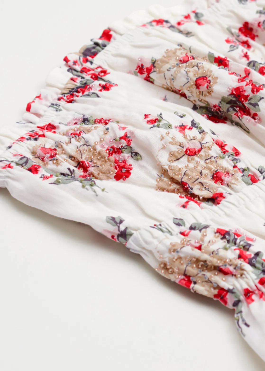 Elasticated Beaded Bustier Top