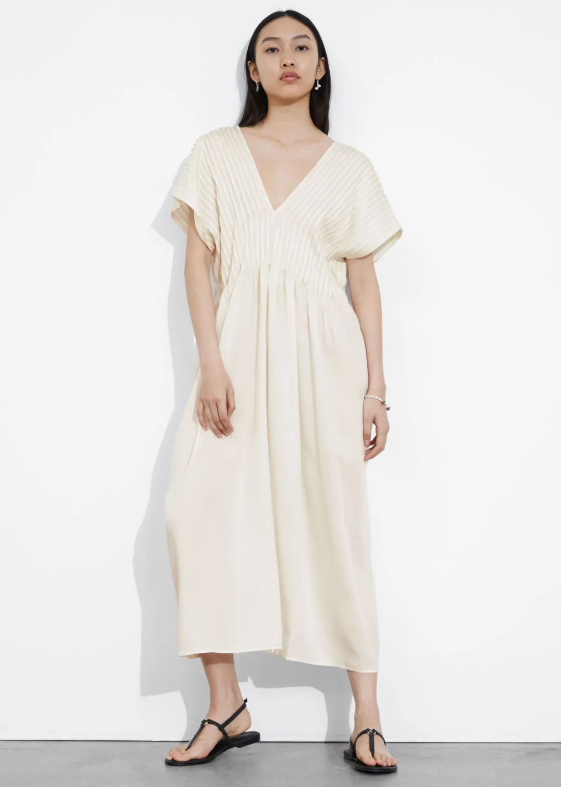Pleated Midi Dress