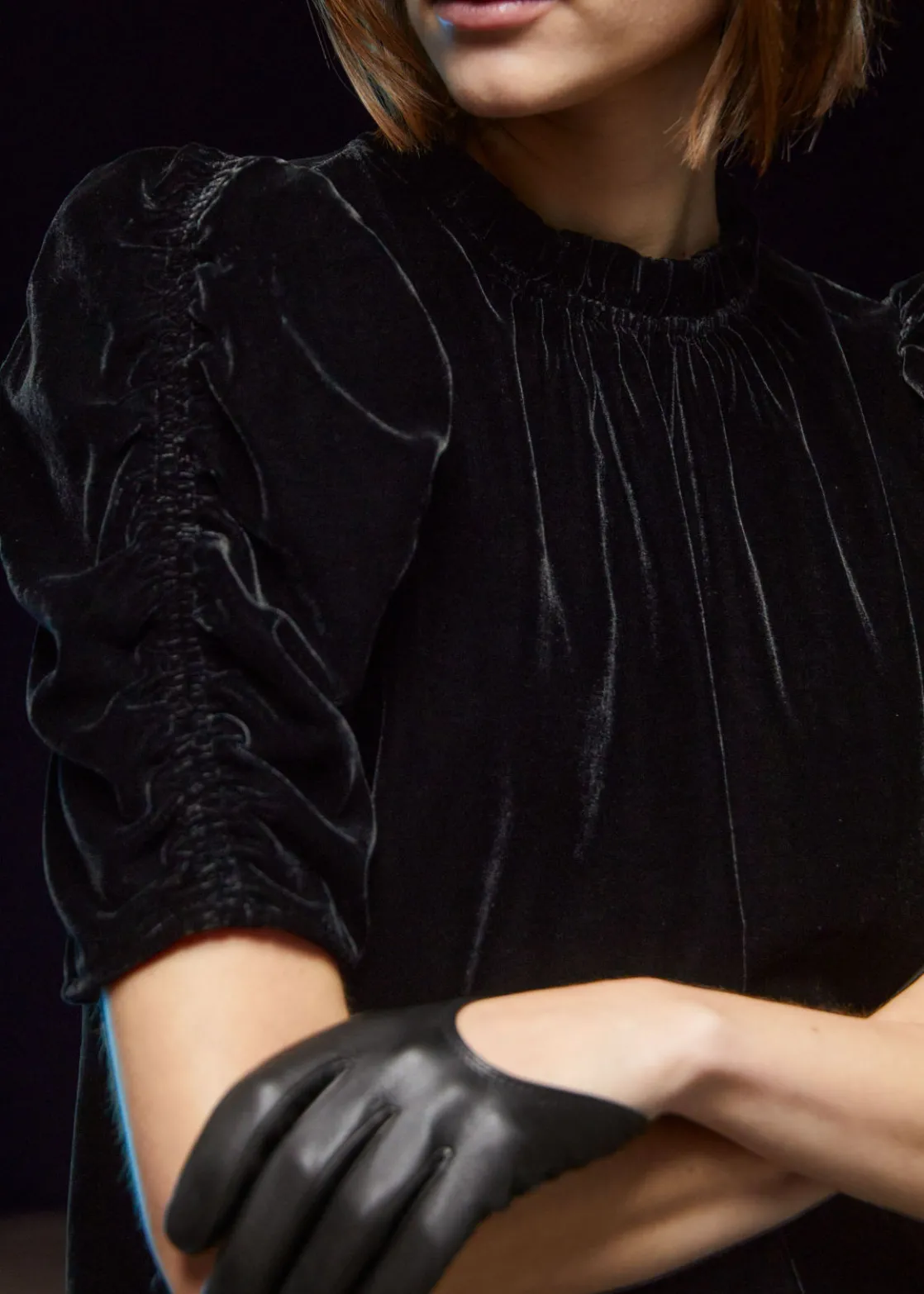 Puff Sleeve Velvet Top