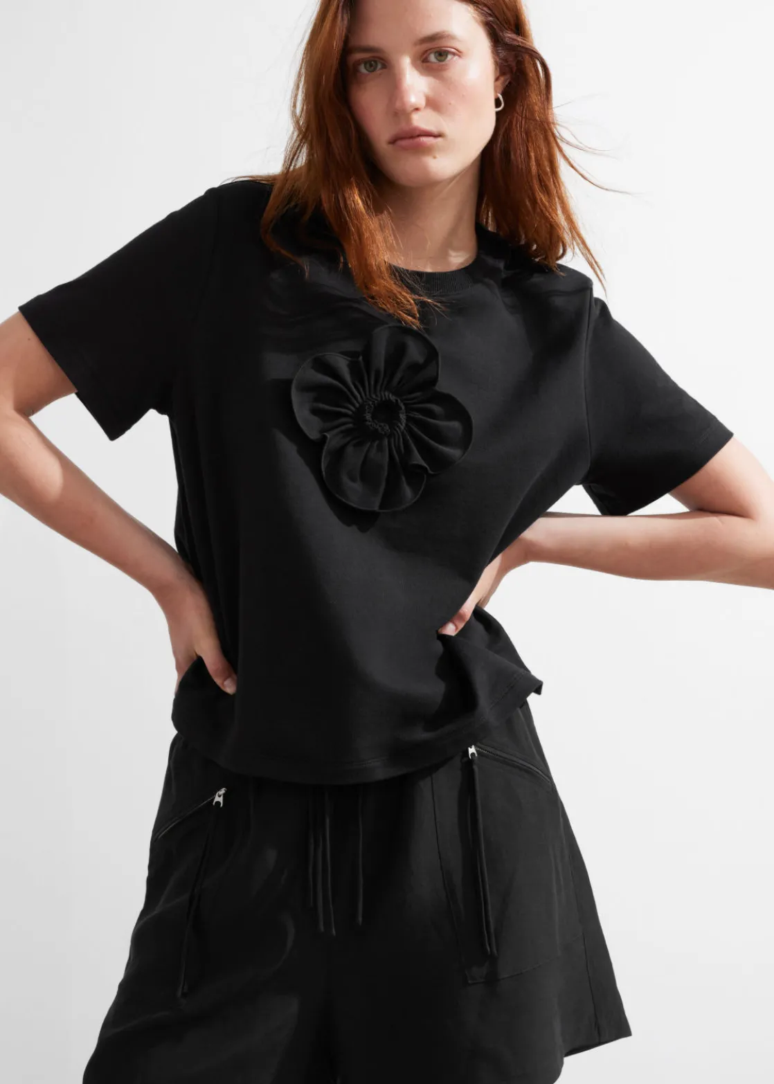 Floral-Appliqué T-Shirt