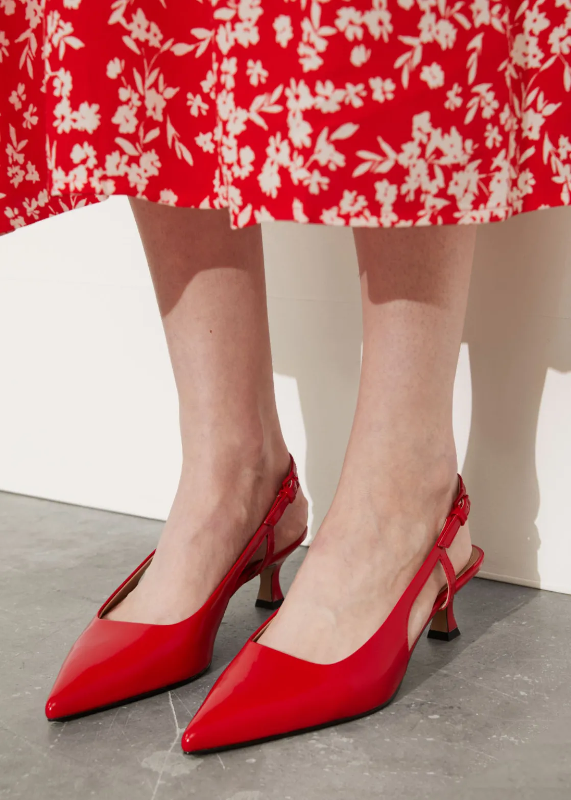 Slingback Leather Pumps