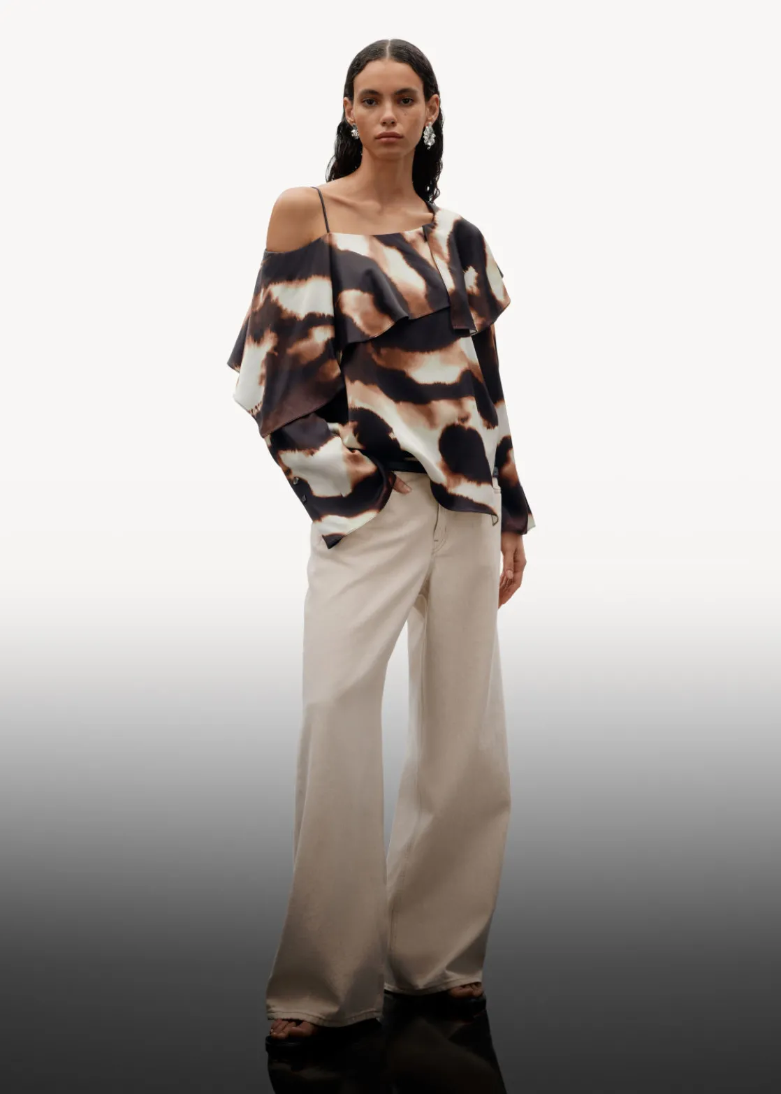 Asymmetric Satin Blouse