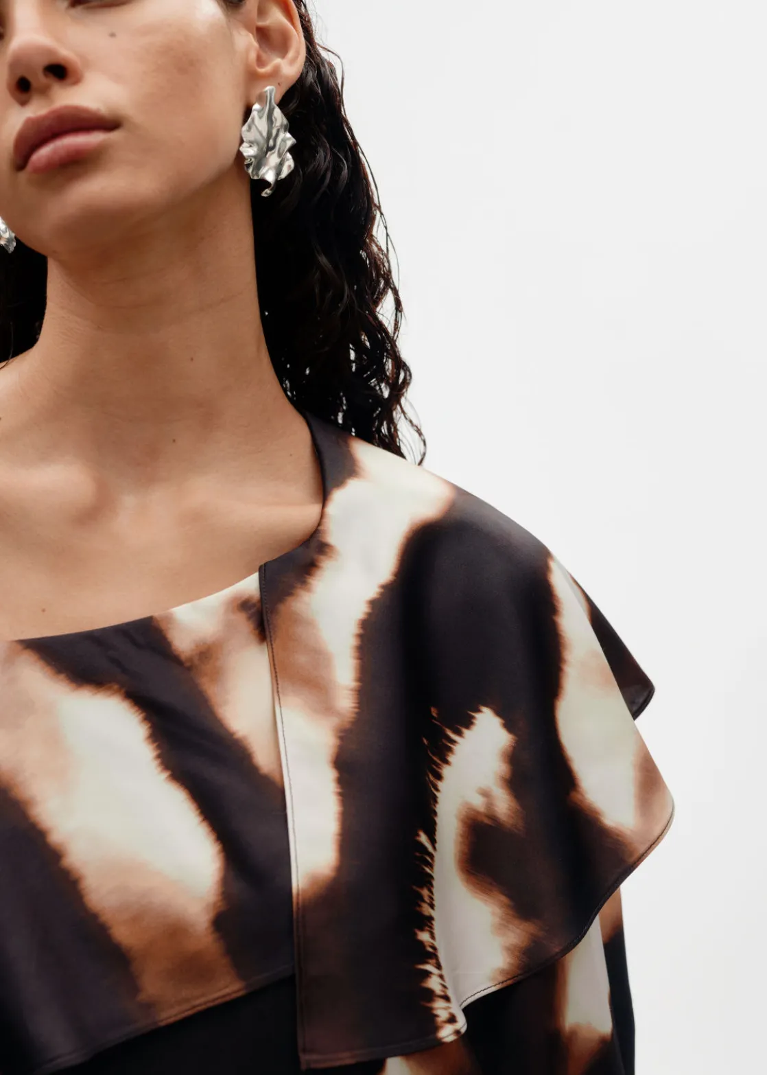 Asymmetric Satin Blouse