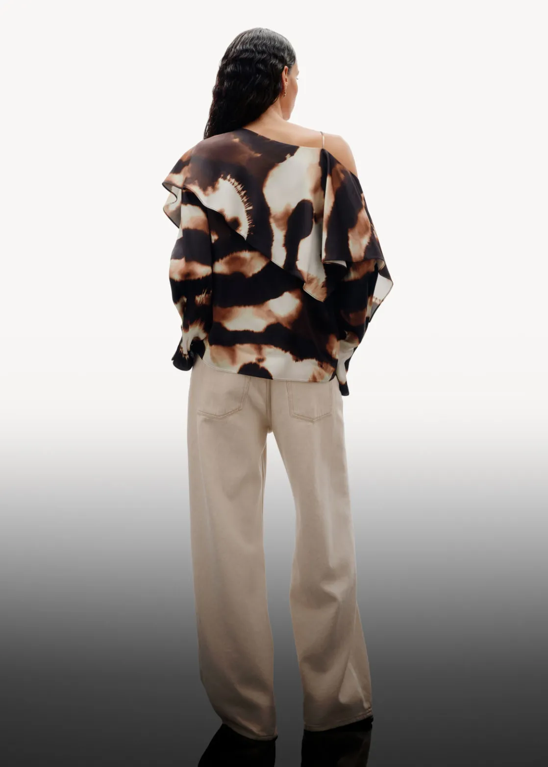 Asymmetric Satin Blouse