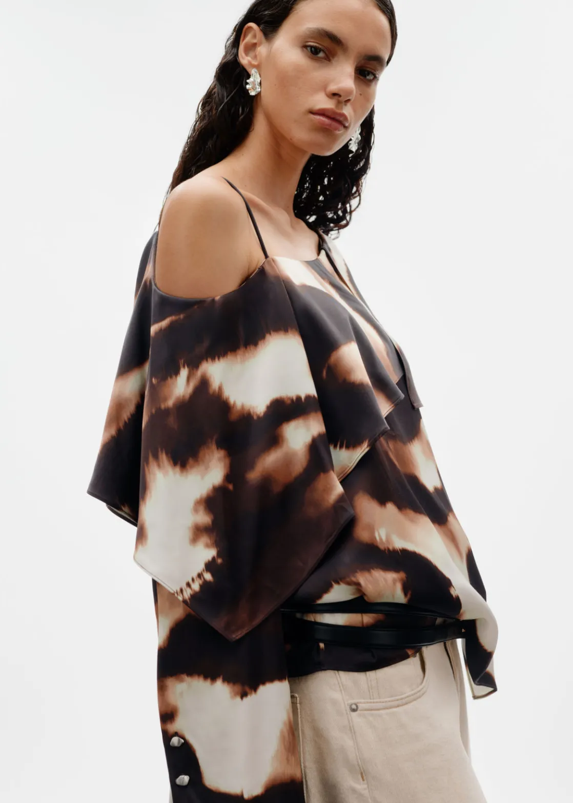 Asymmetric Satin Blouse