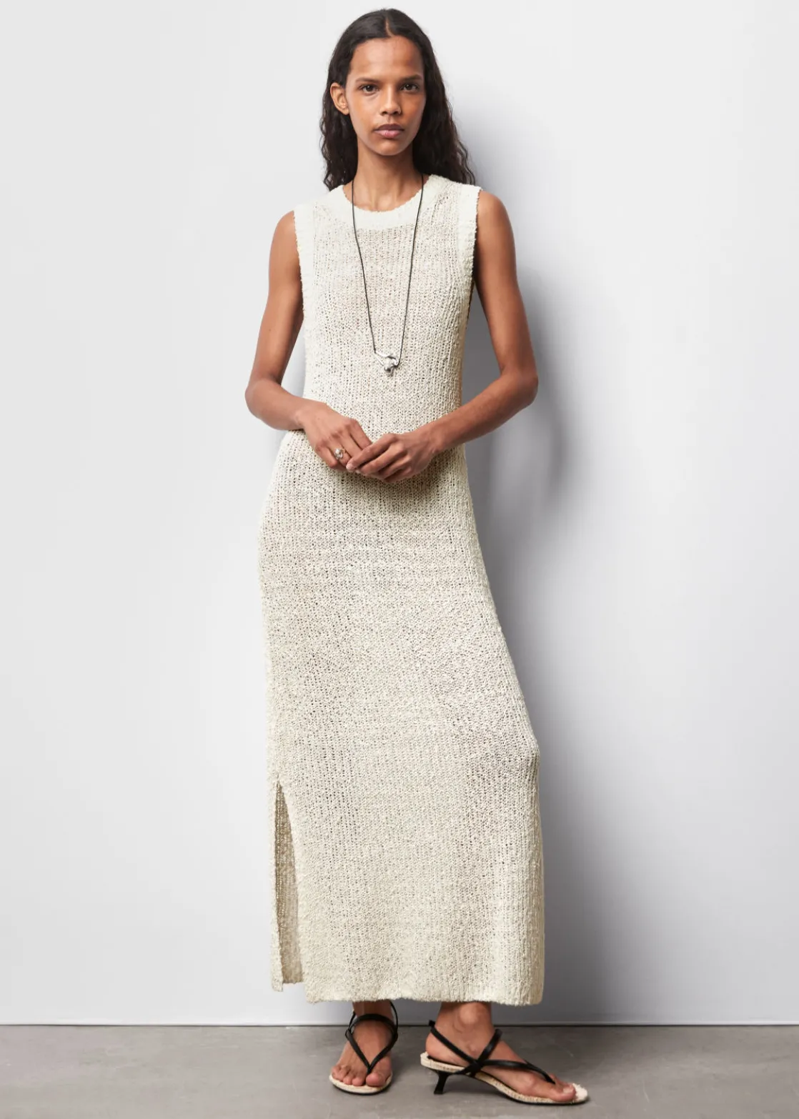 Sleeveless Silk-Blend Midi Dress