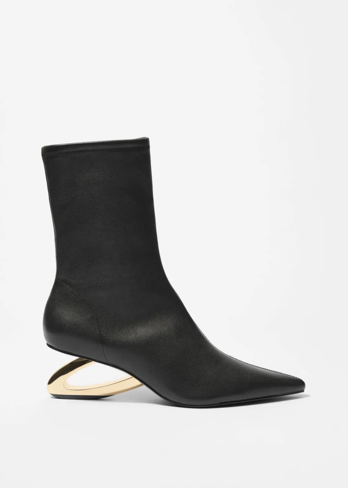 Sculptural Heel Ankle Boots