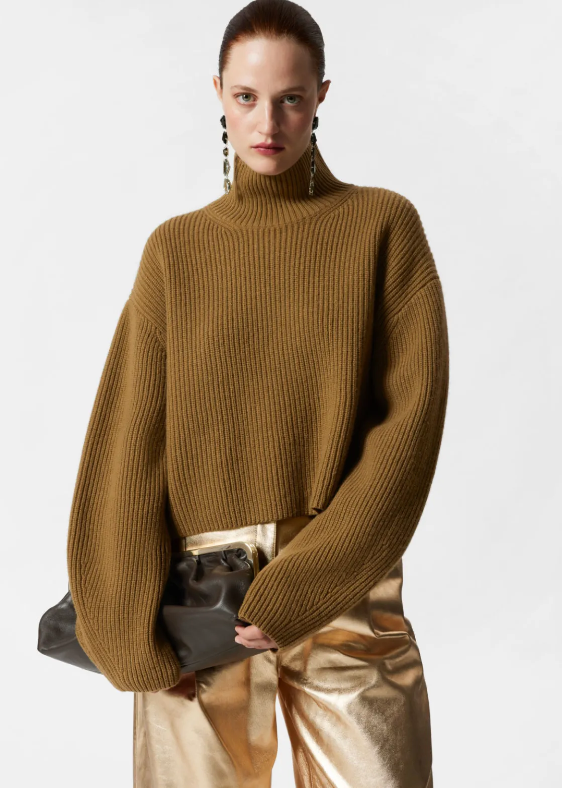 Rib-Knit Turtleneck Jumper