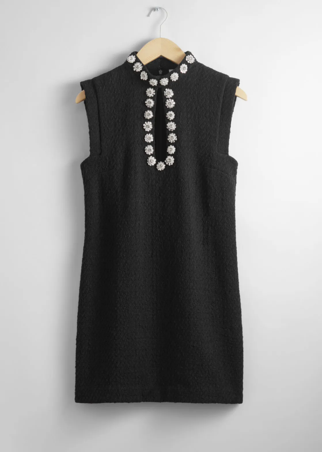 Sleeveless Rhinestone Mini Dress