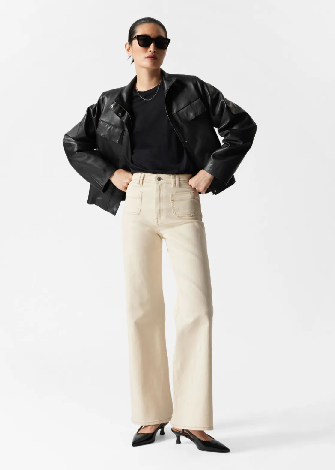 Patch-Pocket Bootcut Jeans