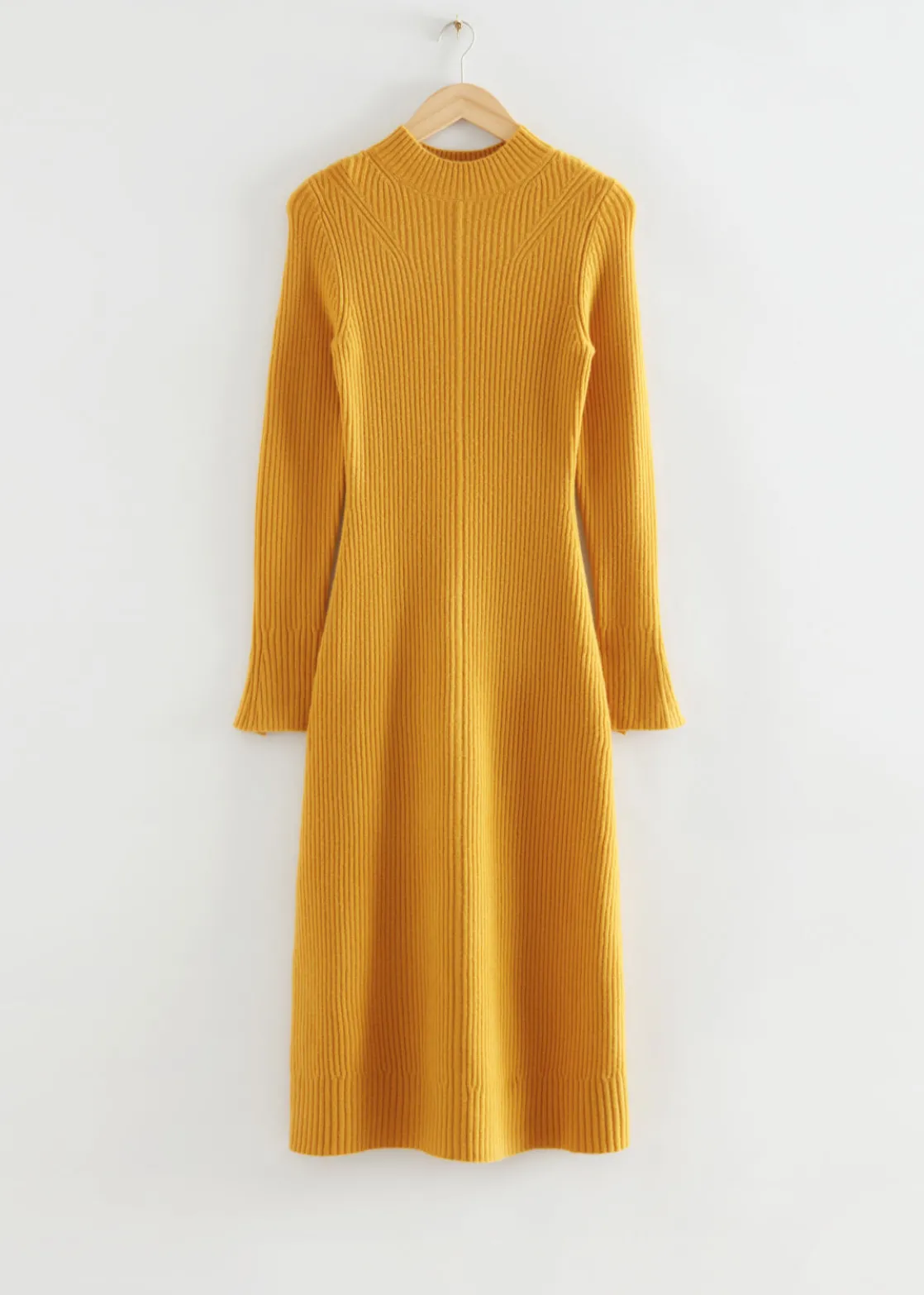 Fitted A-Line Wool Knit Dress