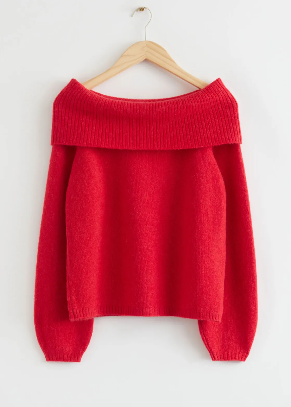 Chunky Off Shoulder Wool Sweater