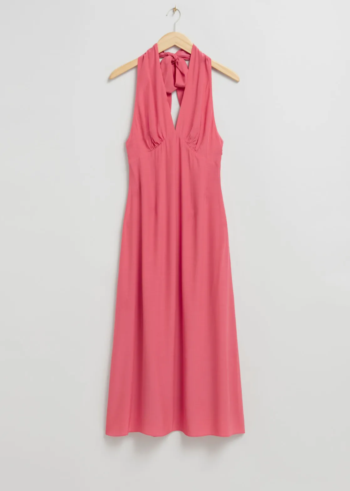 Halterneck Bow Detail Flared Dress