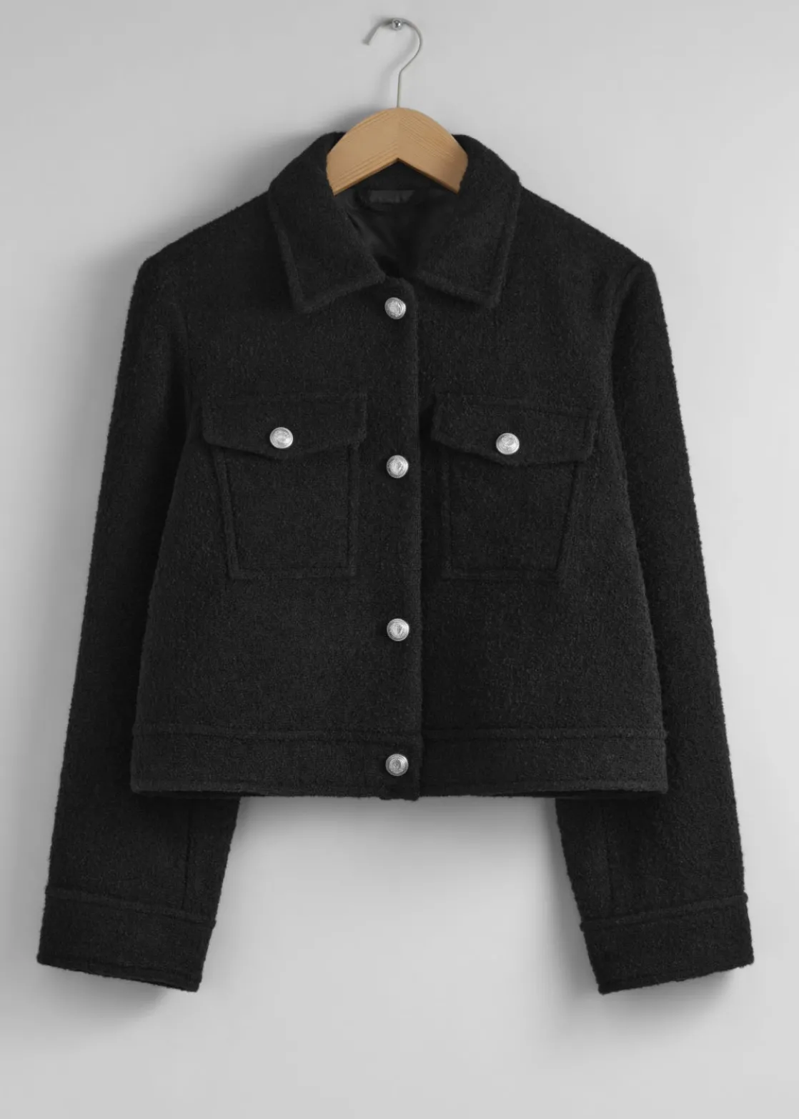 Buttoned Bouclé Jacket