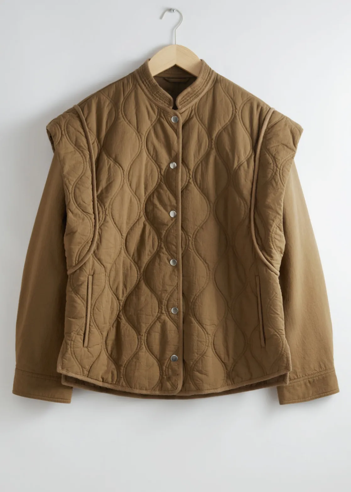 Quilted Extended-Shoulder Jacket