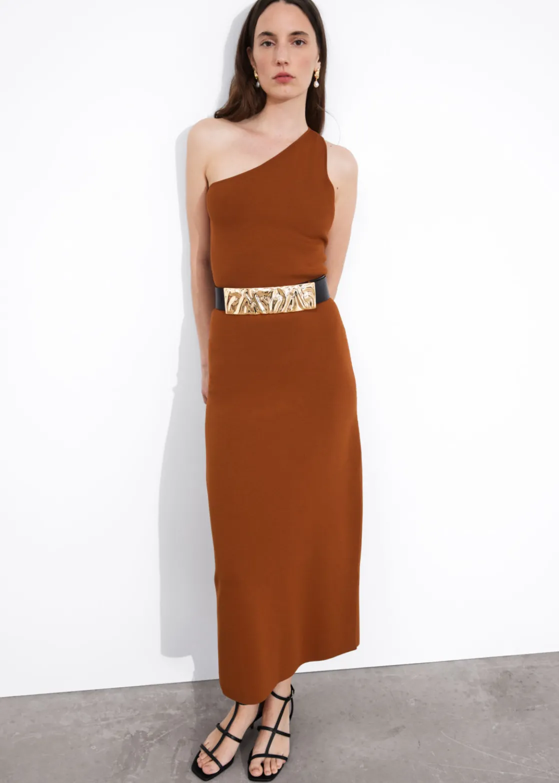 One-Shoulder Midi Dress