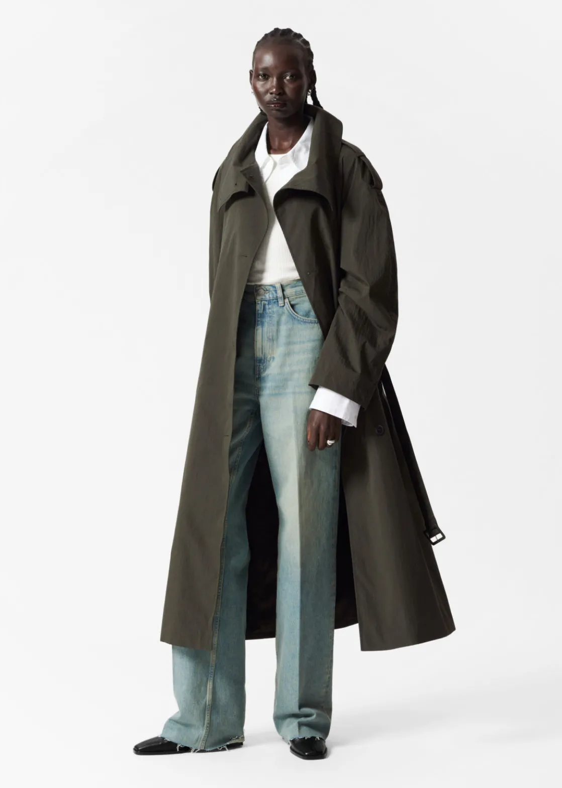 High-Collar Trench Coat
