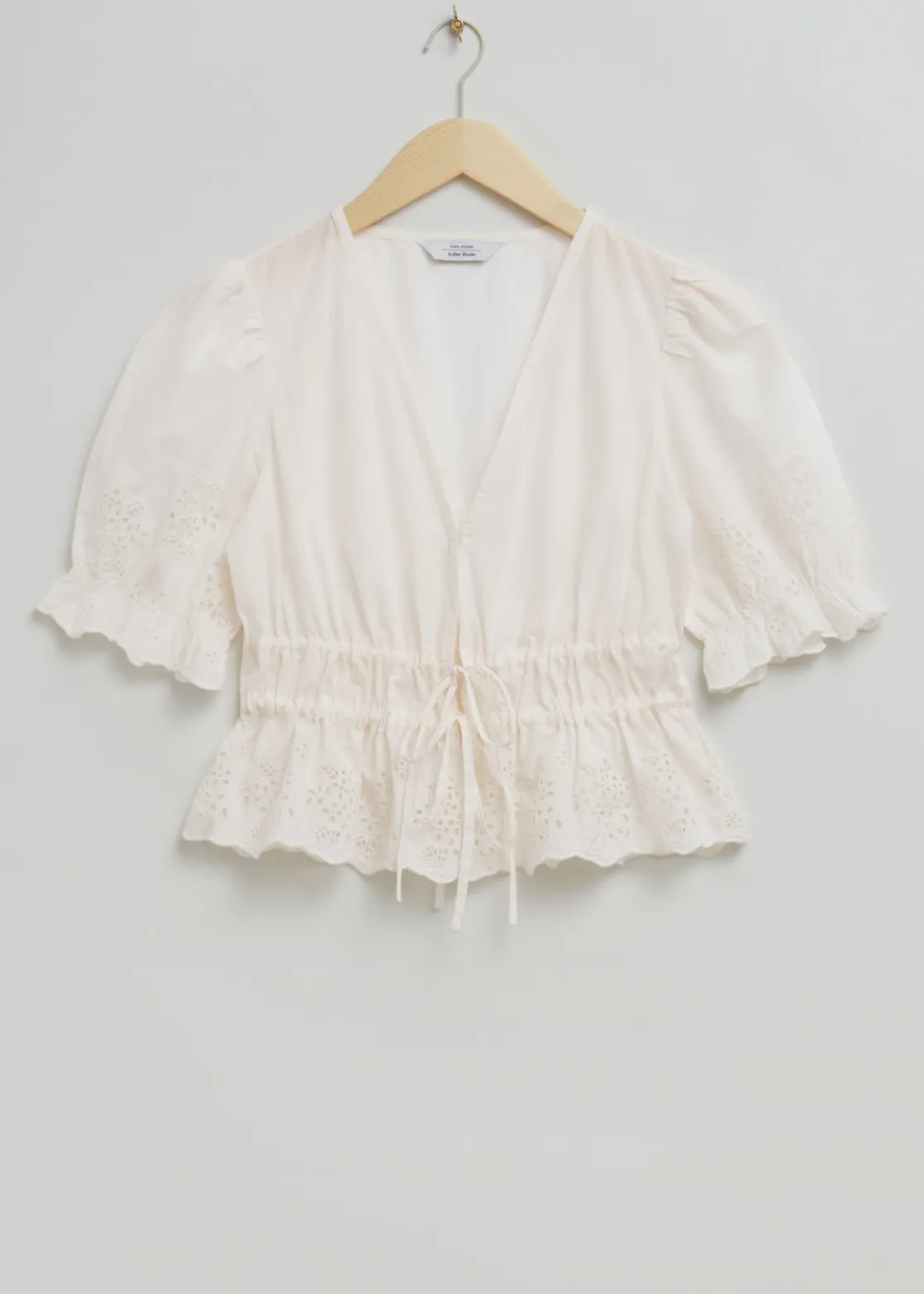 Broderie Anglaise Puff Sleeve Blouse