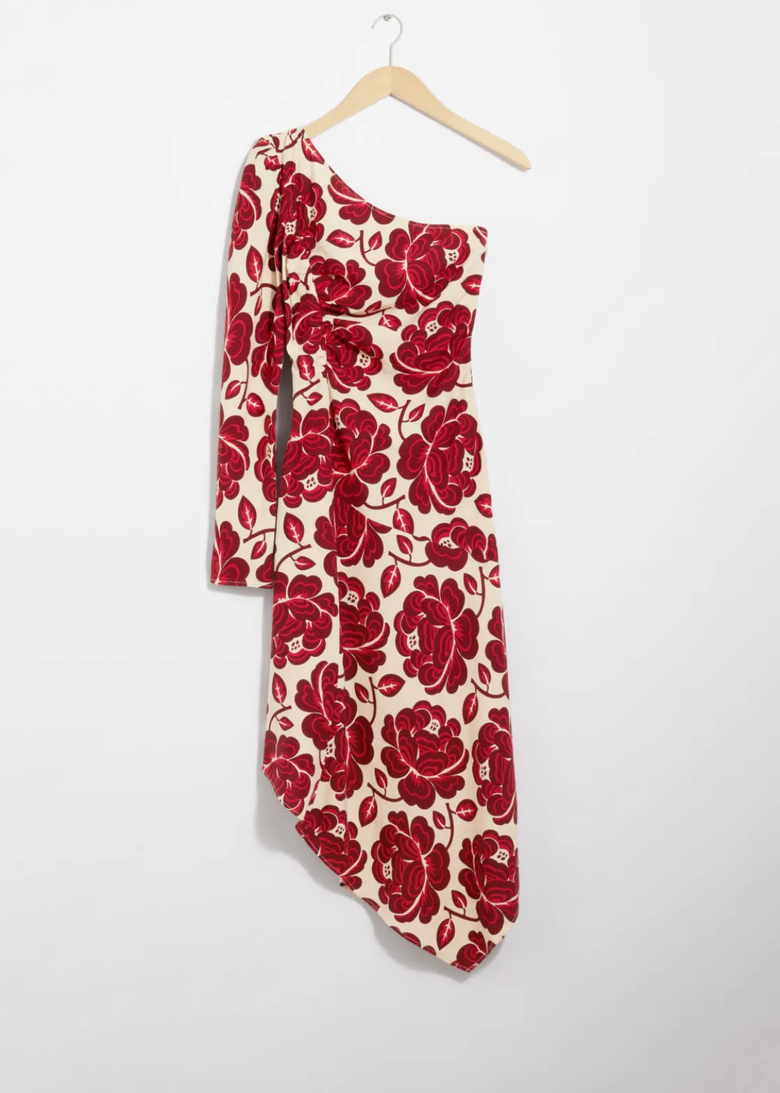 Asymmetric One-Shoulder Midi Dress