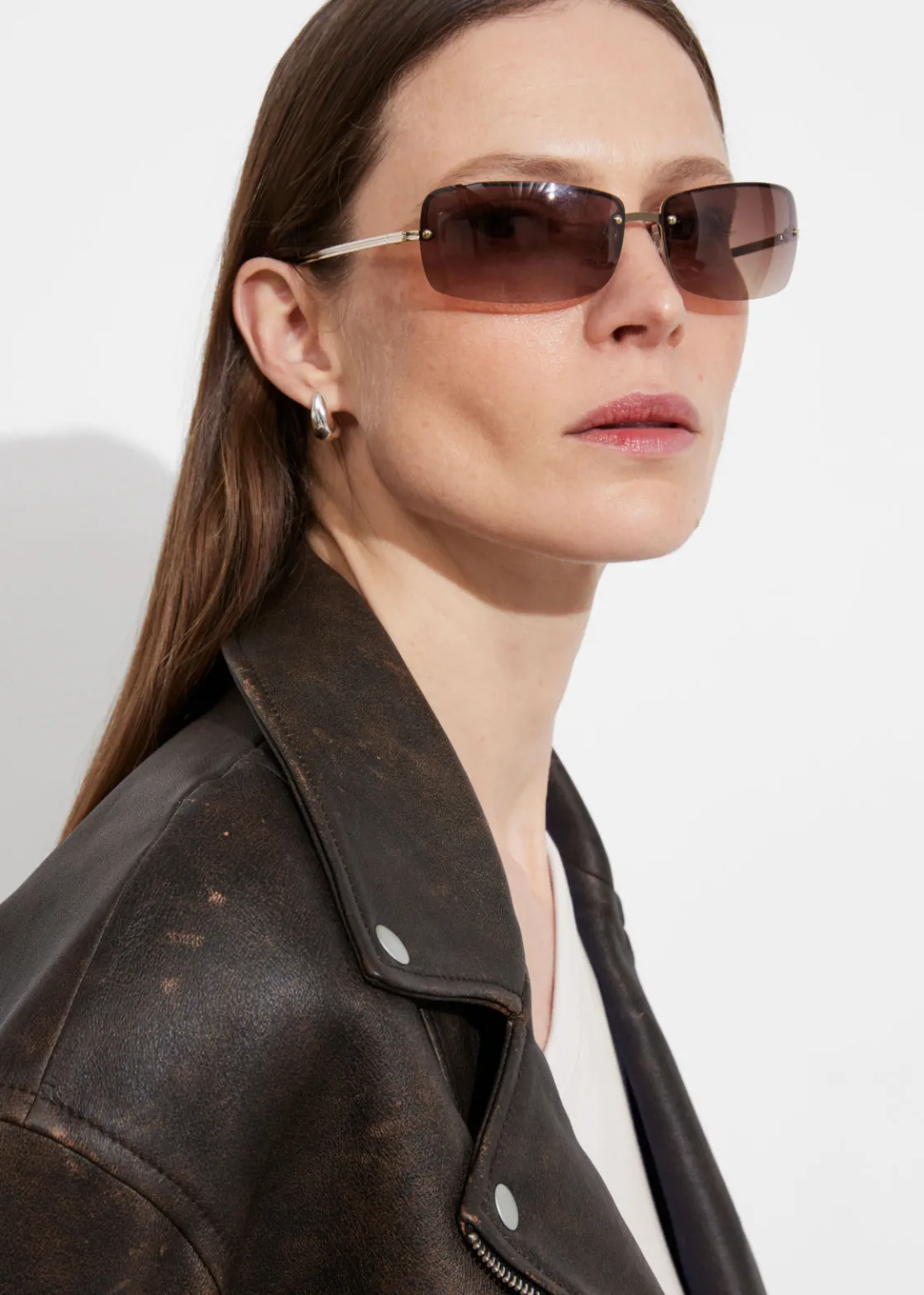 Frameless Rectangular Sunglasses